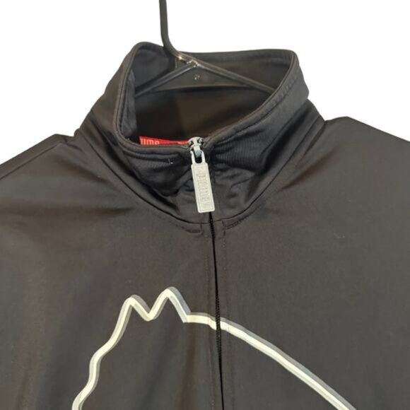 Puma Black Athletic Puma Cat Logo Mock Neck Full Zip Jacket Men Sz M - Picture 4 of 10